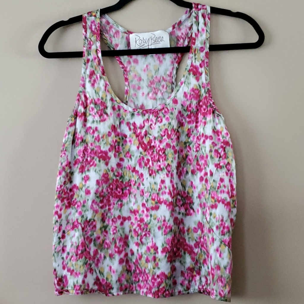 Rory Beca Floral Silk Tank Top Size Xs